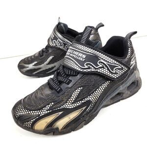 Skechers Kids Black Hydro Lights Heat-Stride Boys Light Up Sneakers Shoes size 3